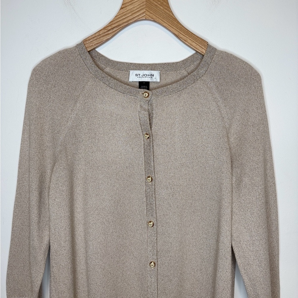 St. John collection cardigan with gold threading , sz : small - Picture 9 of 9